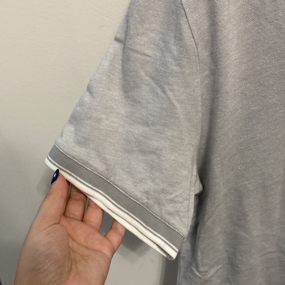 RW&Co Mens Gray Short Sleeve Polo with White Detailing - Picture 3 of 5